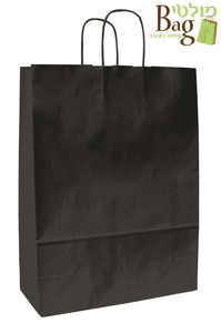 שקיות נייר ידית מגולגלת 32/28+13 שחור