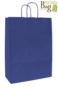 שקיות נייר ידית מגולגלת 32/42+13 כחול רויאל