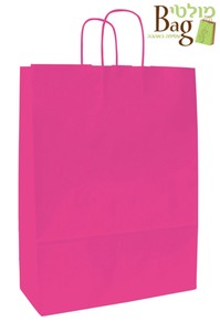 שקיות נייר ידית מגולגלת 32/42+13 פוקסיה