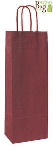 שקיות נייר ידית מגולגלת 18/40+8 בורדו פסים