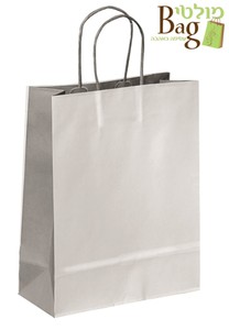 שקיות נייר ידית מגולגלת 42/37/13+5 אפור כהה/בהיר