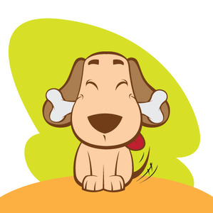 טפט כלב מצוייר עם עצם