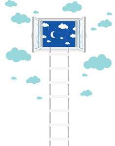 טפט חלון ועננים