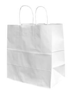 שקיות נייר ידית מגולגלת 32/34+19 קרפט לבן