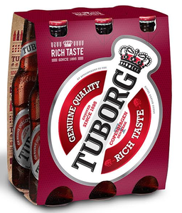 שישיית בירה Tuborg Red - טובורג אדום 330 מ"ל (6 בקבוקים)