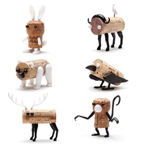 Corkers חיות - עיצוב דמויות מפקק היין גימיק מתנות